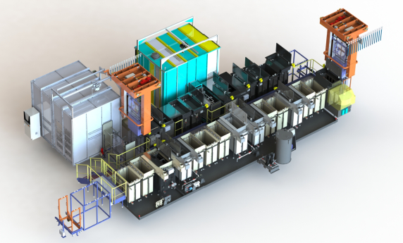 Vue 3D d'une chaine de Ressuage Corelec