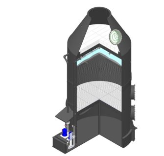 Vue isométrique laveur de gaz CORELEC Equipements